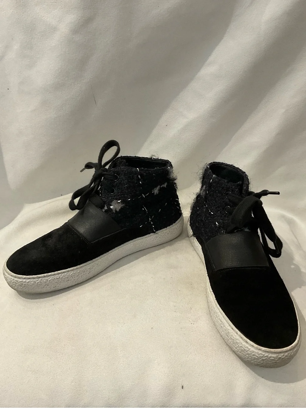CHANEL suede tweed
